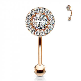 Piercing arcade cuivr  pierre cercle de strass