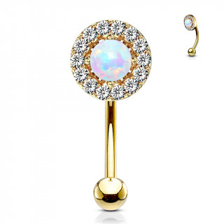 Piercing arcade dor  Opale cercle de strass