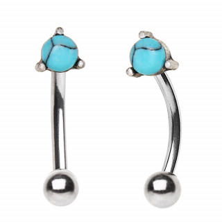 Piercing arcade  embout turquoise
