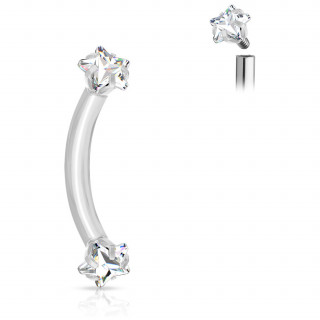 Piercing arcade  embouts toiles strass (filetage interne)