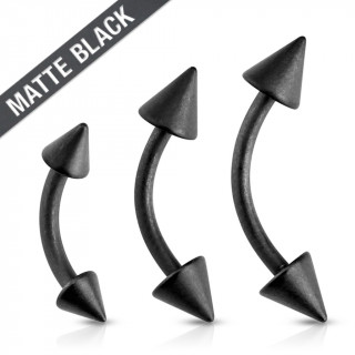 Piercing arcade en acier noir mat  pointes