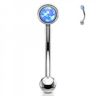 Piercing arcade en acier  Opale bleue