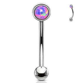 Piercing arcade en acier à Opale violette