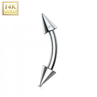 Piercing arcade en or blanc 14 carats  pointes