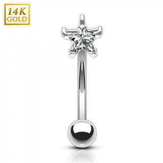 Piercing arcade en or blanc 14 carats avec zirconium toil