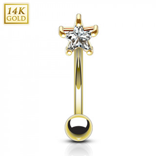 Piercing arcade en or jaune14 carats avec zirconium toil