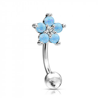 Piercing arcade à fleur d'opales bleues