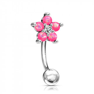 Piercing arcade  fleur d'opales roses