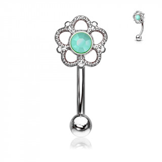 Piercing arcade à fleur sertie aux pétales ajourés