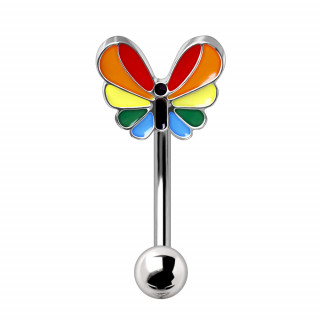 Piercing arcade à papillon multicolore