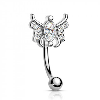 Piercing arcade papillon stylisé argenté