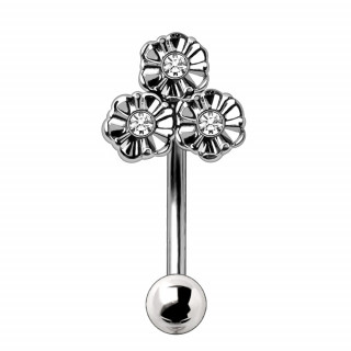 Piercing arcade à petites fleurs vintages serties