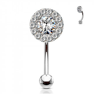 Piercing arcade  pierre cercle de strass - Clair