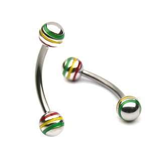 Piercing arcade Rasta Jamaican Stripe Ball