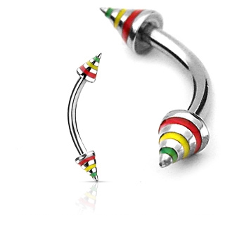 Piercing arcade Rasta Stripe Spike