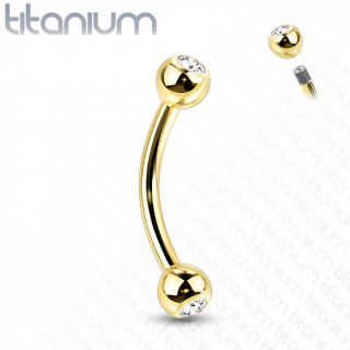 Piercing arcade Titane G23 dor  boules strass