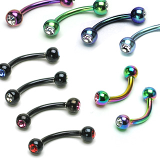 Piercing arcade titanium anodis boules serties