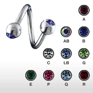 Piercing arcade twist à boules serties