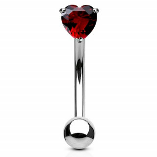 Piercing banane acier coeur griff rouge