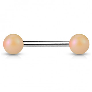 Piercing barbell à perles "pêche" mat