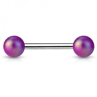 Piercing barbell à perles pourpre mat