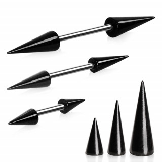 Piercing barbell à pointes noires