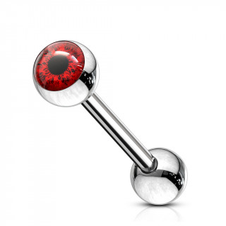 Piercing barbell acier  oeil humain - Rouge