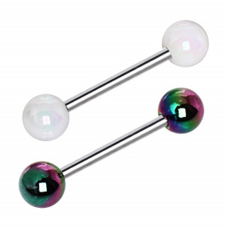 Piercing barbell à boules perles UV