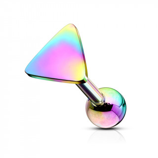 Piercing barbell cartilage  triangle - Arc en ciel (tragus, helix...)