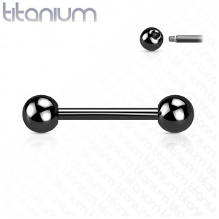 Piercing barbell en titane Noir (oreille, langue, tton...)