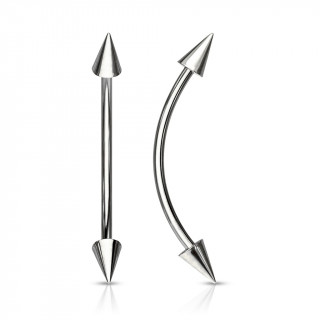 Piercing barbell snake eyes courb inox  pointes