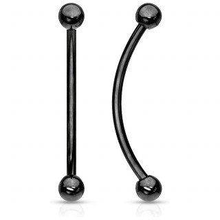 Piercing barbell snake eyes courbé noir
