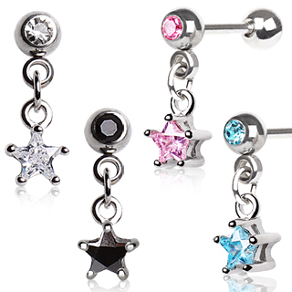 Piercing cartilage  pendentif toile strass
