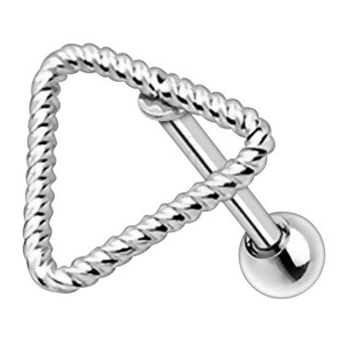 Piercing cartilage à triangle façon cordage