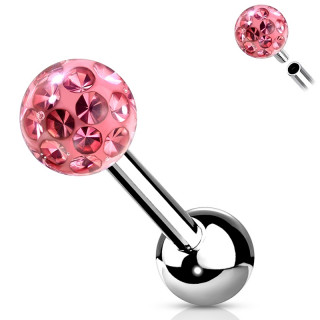 Piercing cartilage acier  boule frido (filetage interne) - Rose