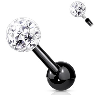 Piercing cartilage acier noir  boule frido (filetage interne)