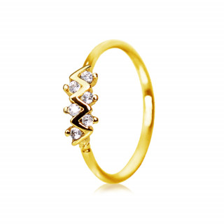 Piercing anneau doré à zigzag strass