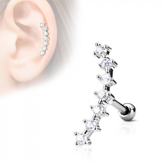 Piercing cartilage arqu  enfilade de strass