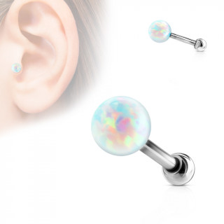 Piercing cartilage avec perle d'Opale  filetage interne