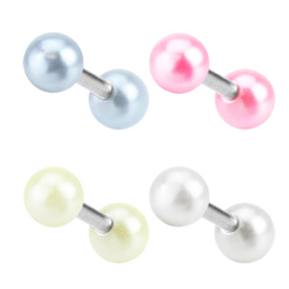 Piercing cartilage barbell acier  perles acrylique