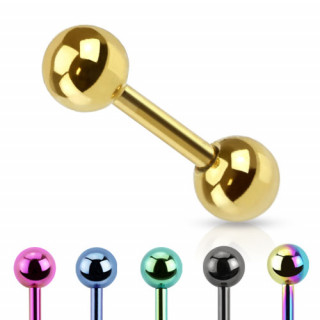 Piercing cartilage barbell acier titanium IP  boules