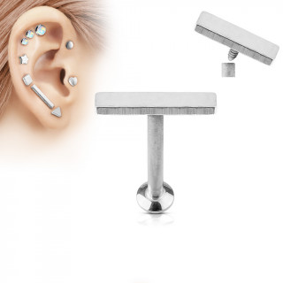 Piercing cartilage barre moyenne argentée