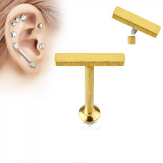 Piercing cartilage barre moyenne dorée