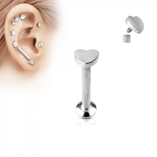 Piercing cartilage coeur argent