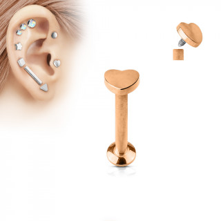 Piercing cartilage labret coeur cuivr