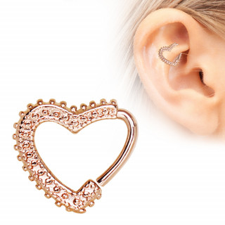 Piercing cartilage coeur ornemental cuivr