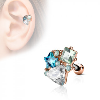 Piercing cartilage composition de pierres - Cuivré
