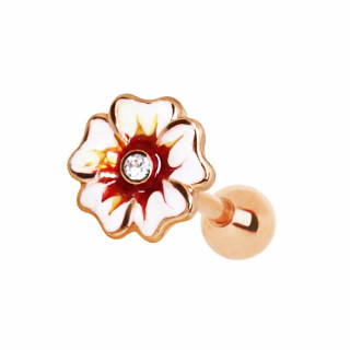 Piercing cartilage cuivr  fleur Hibiscus