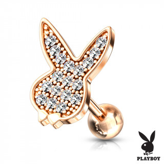 Piercing cartilage cuivr lapin Playboy parsem de strass