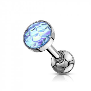 Piercing cartilage à écailles bleues